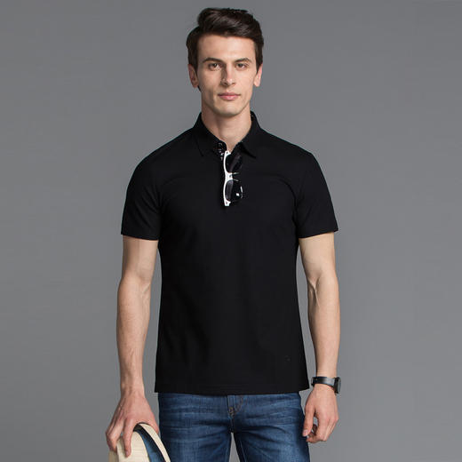 Marco Azzali 黑色短袖POLO衫 T5057200 商品图0