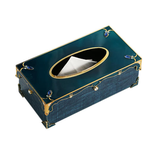 珐琅彩纸巾抽 客厅茶几轻奢简约创意收纳纸巾抽 时尚 大气 商品图4