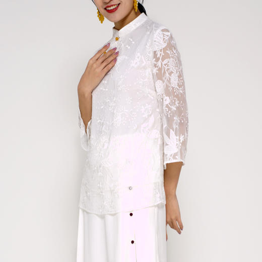 丁摩新中式真丝刺绣上衣20-19DB399240531 商品图1