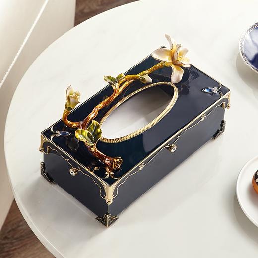 珐琅彩纸巾抽 客厅茶几轻奢创意收纳纸巾抽 时尚 大气 商品图1