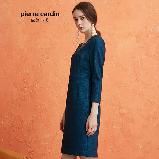 皮尔卡丹女装秋季新款轻奢端庄长袖连衣裙P0405DL02L0
 商品图1