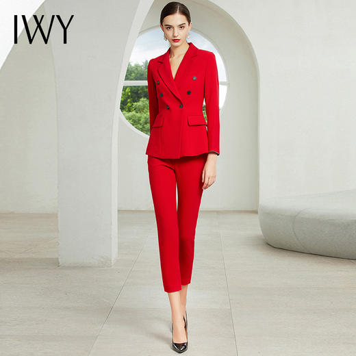 IWY/红色长袖西服长裤套装3CP18315 商品图0