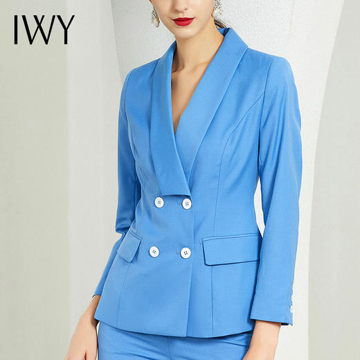 IWY/蓝色长袖西装长裤套装194027C1+P1 商品图4