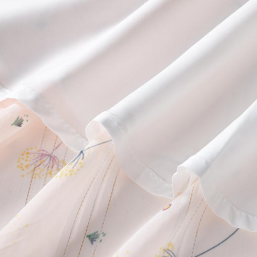 罗蒙连衣裙女V领五分袖轻薄舒适仙女裙女长裙子夏 商品图3