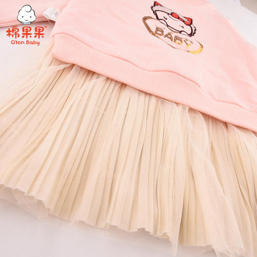 棉果果冬季女童小毛圈挂里连衣裙M422700420687 商品图1