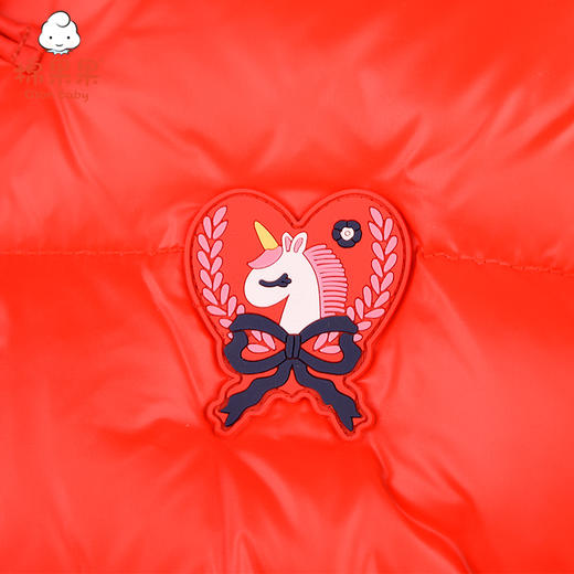 新年款棉果果冬季女童中长款新年款喜庆中式羽绒服 M422102920728 商品图3
