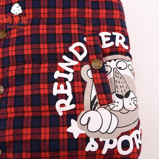 棉果果冬季男童格布连帽棉马夹M412171720646 商品图2