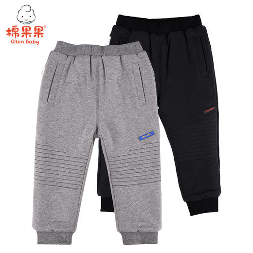 棉果果冬季男童小毛圈针织夹棉长裤裤子M412200820718 商品图0