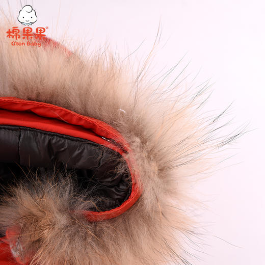 新年款棉果果冬季男童中长款新年款喜庆大红色羽绒服M412102920716 商品图4