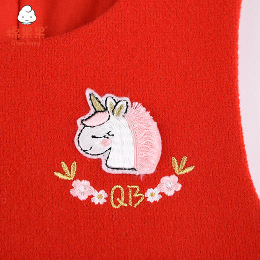 新年款棉果果冬季女童呢子挂里后开拉链网纱背心裙M422702420747 商品图4
