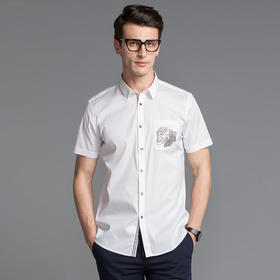 Marco Azzali 白色短袖衬衫 C5052300