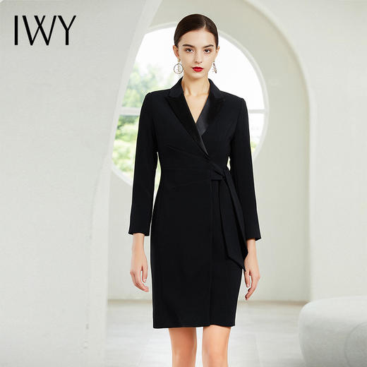 IWY/黑色长袖连衣裙194035Q1 商品图4