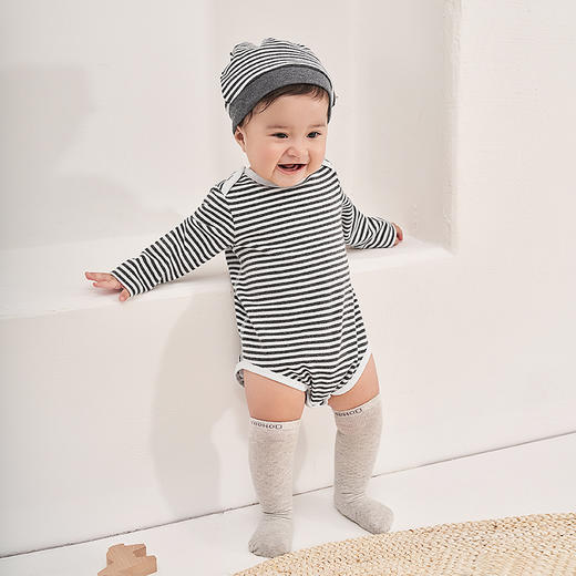 英氏婴儿连体衣男女宝宝绣花长袖哈衣YZJMJ30009A01 2020新款秋装 商品图3