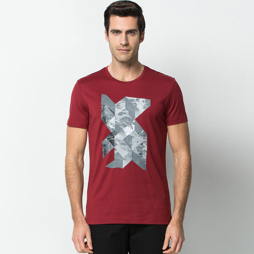 Marco Azzali 红色几何印花圆领T恤 T3858900 商品图0