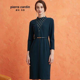 皮尔卡丹女装秋季新款淑女知性优雅长袖连衣裙P0414DL18G0
