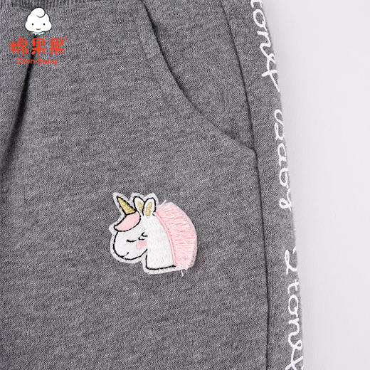 棉果果冬季女童小毛圈夹棉长裤裤子M422200820740 商品图2