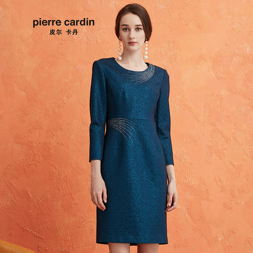 皮尔卡丹女装秋季新款轻奢端庄长袖连衣裙P0405DL02L0
 商品图0