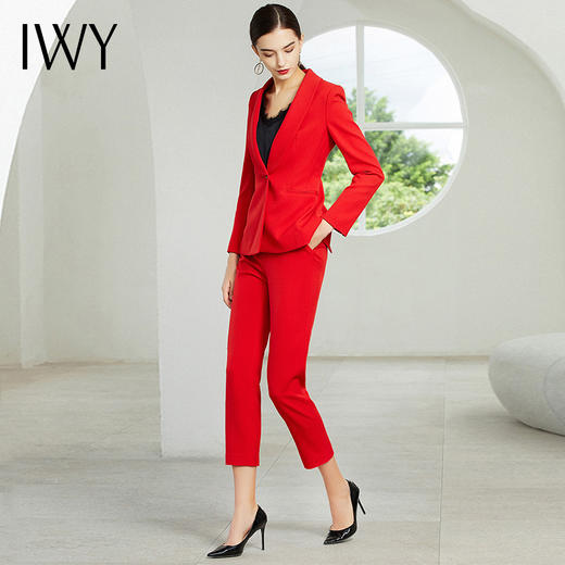 IWY/红色长袖西装长裤套装193025CP 商品图1