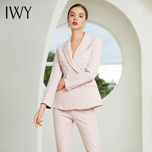 IWY/粉色长袖西装长裤半裙套装194017C1+PS 商品图0