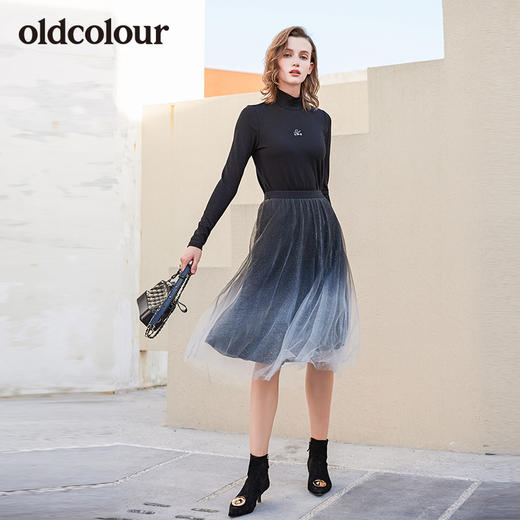 oldcolour春秋新品商场同款百搭纱裙时尚梦幻半身裙L41063009 商品图2