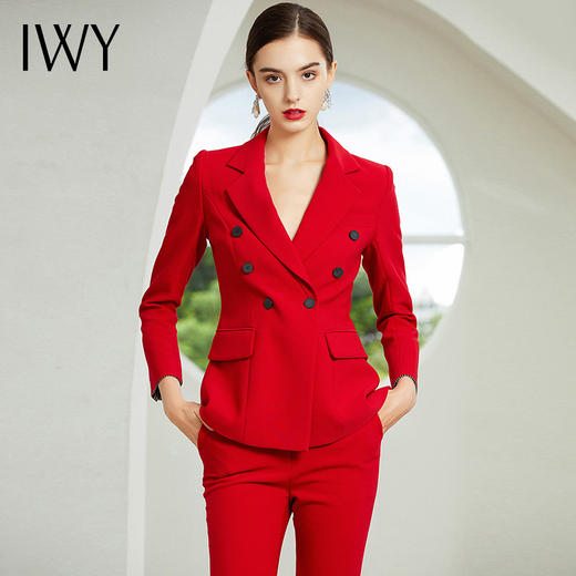 IWY/红色长袖西服长裤套装3CP18315 商品图2