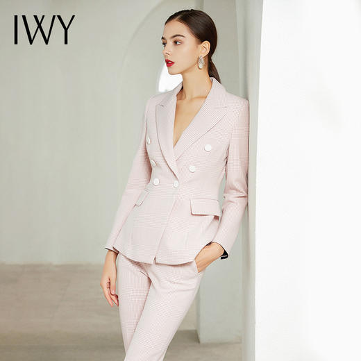 IWY/粉色长袖西装长裤半裙套装194017C1+PS 商品图2