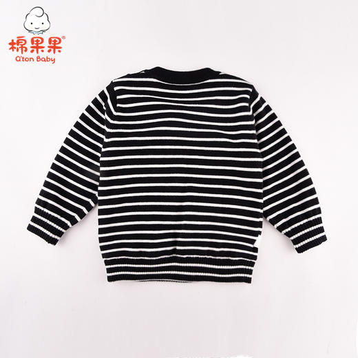棉果果冬季男童挂里条纹套头毛衣M412160520648 商品图2