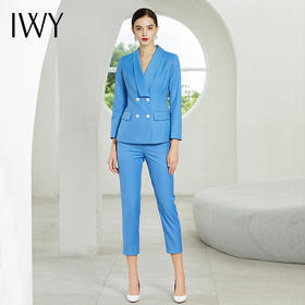 IWY/蓝色长袖西装长裤套装194027C1+P1