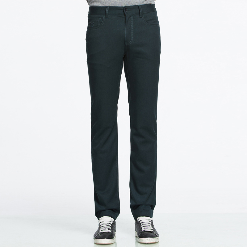 Marco Azzali 墨绿色小蝴蝶LOGO五袋款休闲裤 P3929700