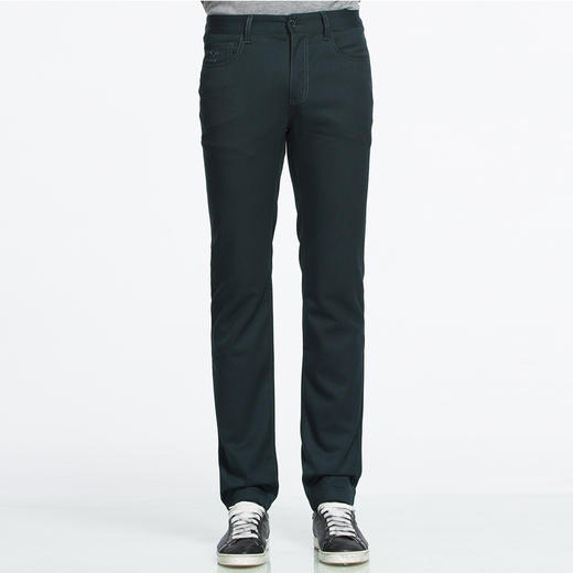 Marco Azzali 墨绿色小蝴蝶LOGO五袋款休闲裤 P3929700 商品图0