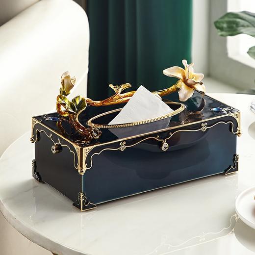 珐琅彩纸巾抽 客厅茶几轻奢创意收纳纸巾抽 时尚 大气 商品图0