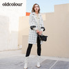 oldcolour2019冬季新品商场同款格子长款毛呢大衣L41153181 商品缩略图4