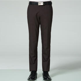 Marco Azzali 咖啡色细格子羊毛毛西裤 P3106400