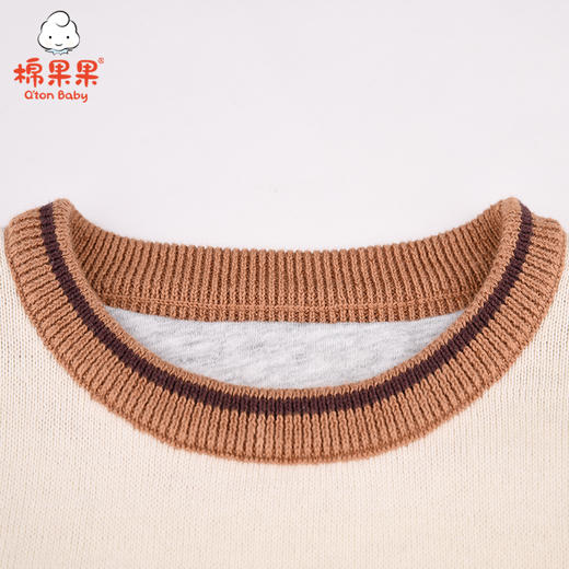 棉果果冬季男童挂里提花套头毛衣M412160520649 商品图2