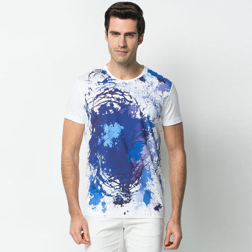 Marco Azzali 白色全棉印花圆领T恤 T3856300 商品图0