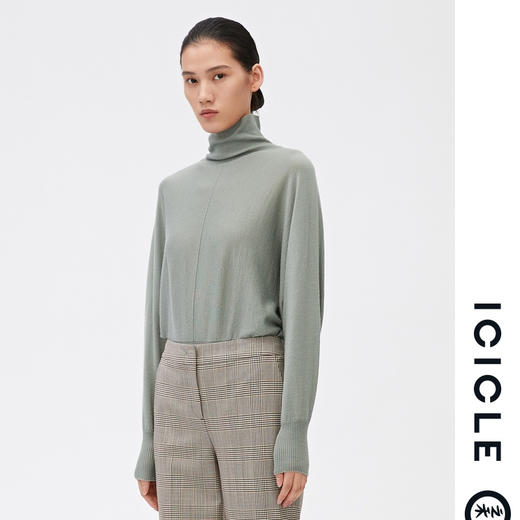 ICICLE之禾女装20秋冬新款丝毛绒高领连袖套衫1CD23124171A 商品图2