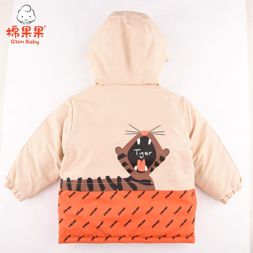 棉果果冬季男童拼接印花中长款棉服M412101820651 商品图2