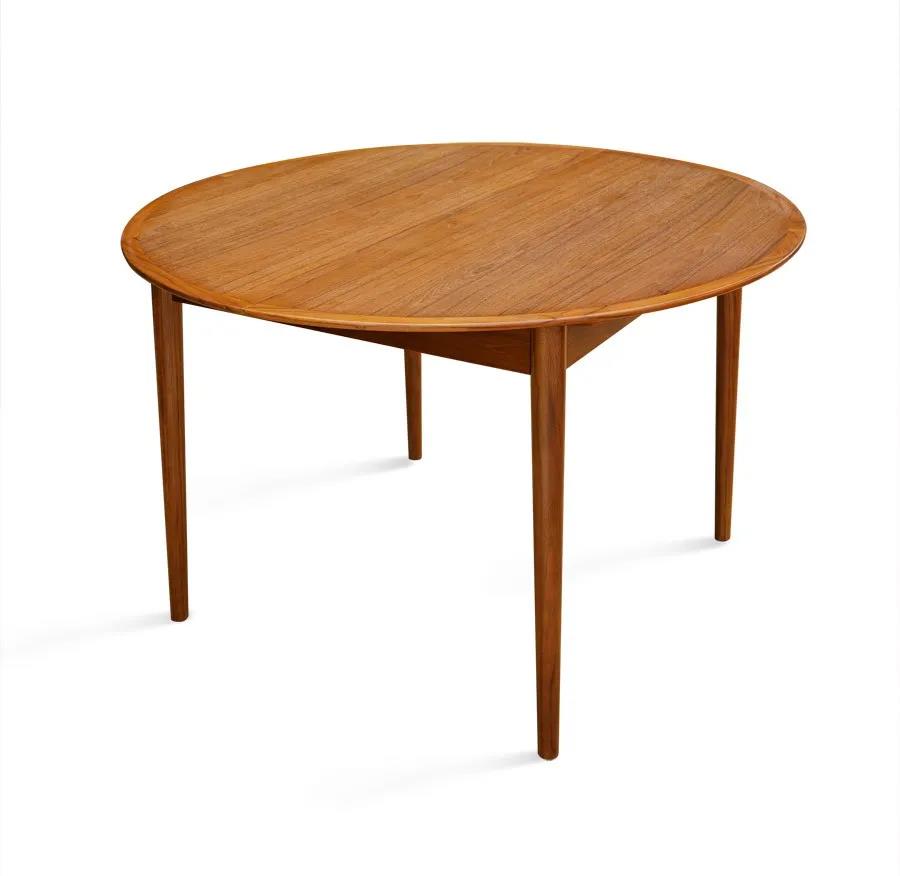 伽罗 JALO MCM风格柚木圆形抽拉餐桌