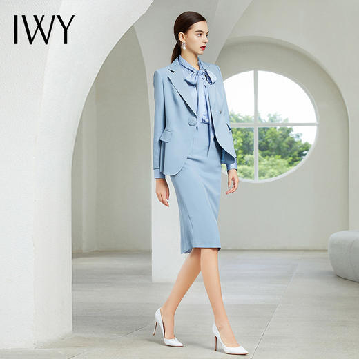 IWY/浅蓝色长袖西装半裙套装203181C1+S1 商品图5