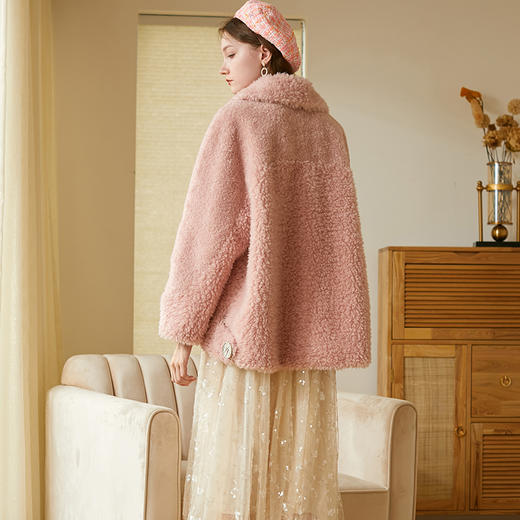 羊羔毛外套女皮毛一体羊剪绒大衣短款皮草上衣新款欧芮儿冬装 商品图2
