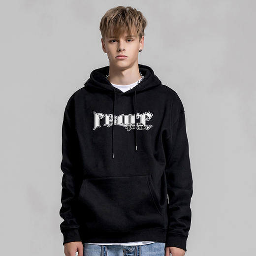 自由基地连帽潮流卫衣抓绒宽松落肩嘻哈外套潮上衣男女款 NMT-1229 商品图4