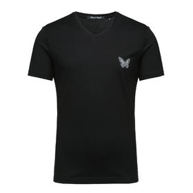 Marco Azzali 黑色V领T恤 T3840200