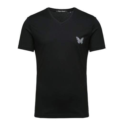 Marco Azzali 黑色V领T恤 T3840200 商品图0