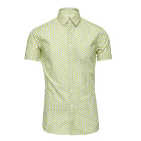 Marco Azzali 浅绿色LEGGIUNO面料短袖衬衫 C3456700