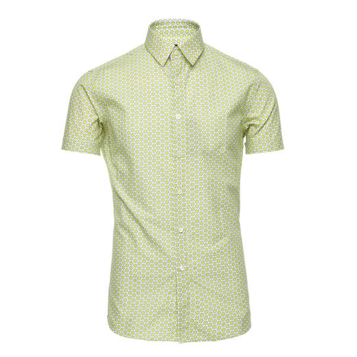 Marco Azzali 浅绿色LEGGIUNO面料短袖衬衫 C3456700 商品图0
