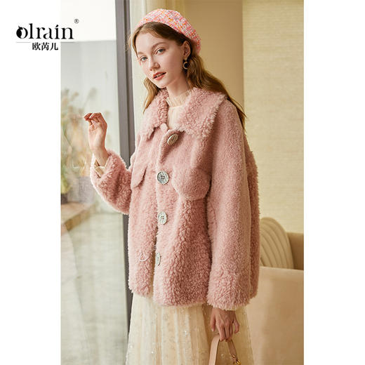 羊羔毛外套女皮毛一体羊剪绒大衣短款皮草上衣新款欧芮儿冬装 商品图0