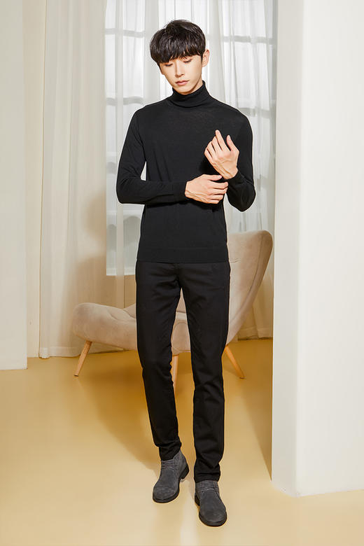 callisto空气羊毛两翻领无缝毛衣 FPKNW168C 商品图1