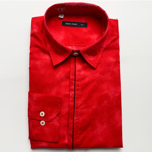 Marco Azzali 红色扎染长袖衬衫 C3601900 商品图0