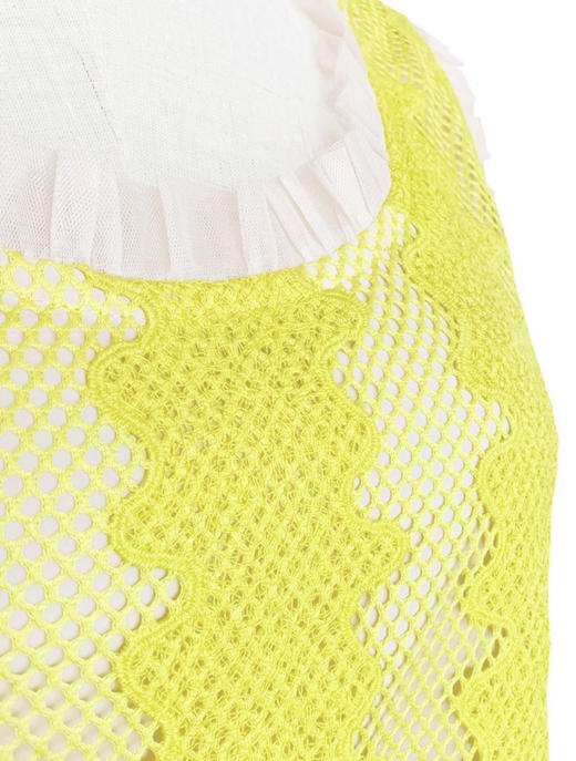 TYNVIE 纱质花边无袖上衣 - 亮黄波纹蕾丝 商品图3