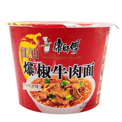 康师傅红油爆椒牛肉面107g